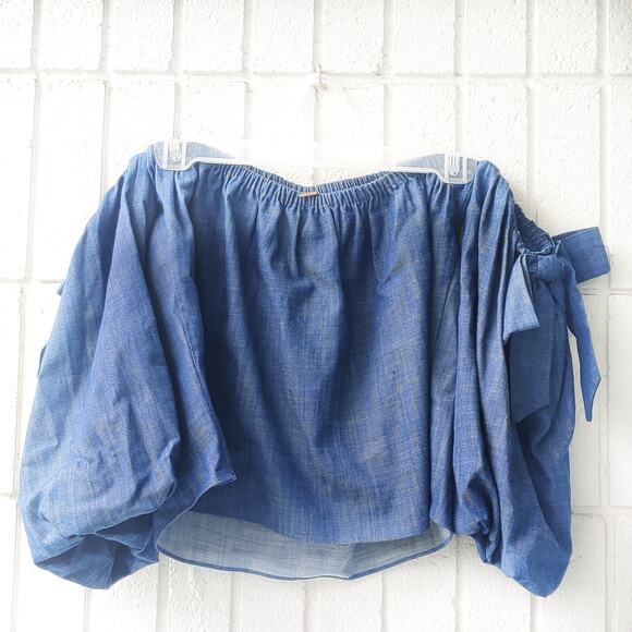 MISA Los Angeles Off-shoulder Crop Top, EUC - Picture 4 of 7